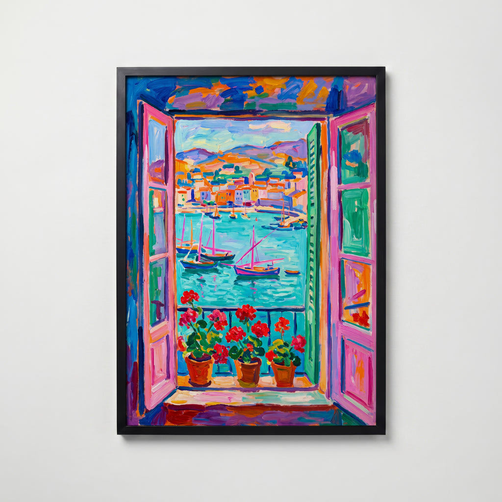 Henri Matisse Window on the Harbour Poster – svart ram