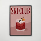 Ski Club Negroni Poster – svart ram