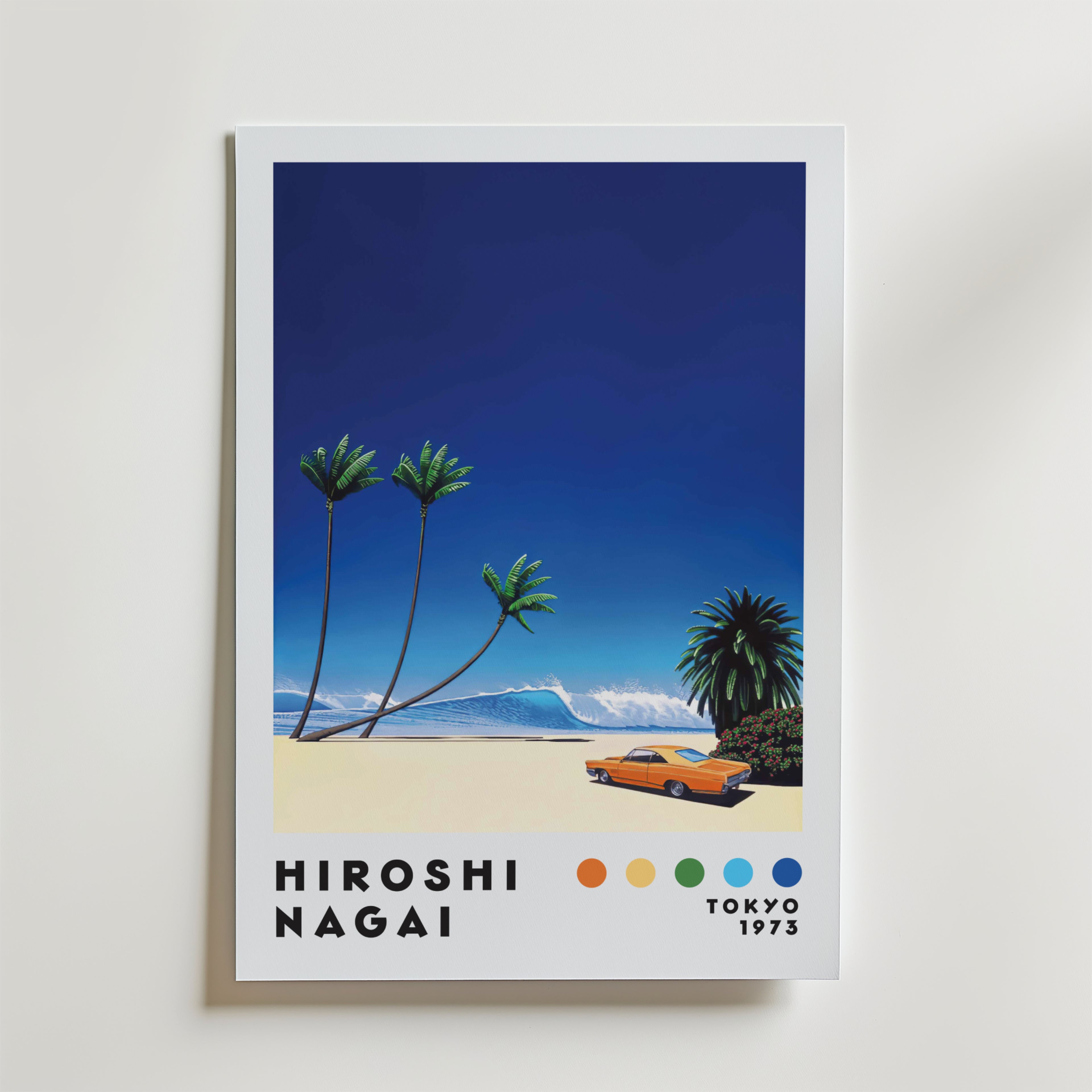 Mockup av Hiroshi Nagai Tropical affisch på vägg – köp enkelt hos Bozetto i hög kvalitet