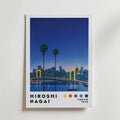 Mockup av Hiroshi Nagai Tokyo Bridge affisch på vägg – köp enkelt hos Bozetto i hög kvalitet