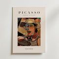 Picasso Abstract Cowboy Portrait affisch på neutral bakgrund – poster från Bozetto