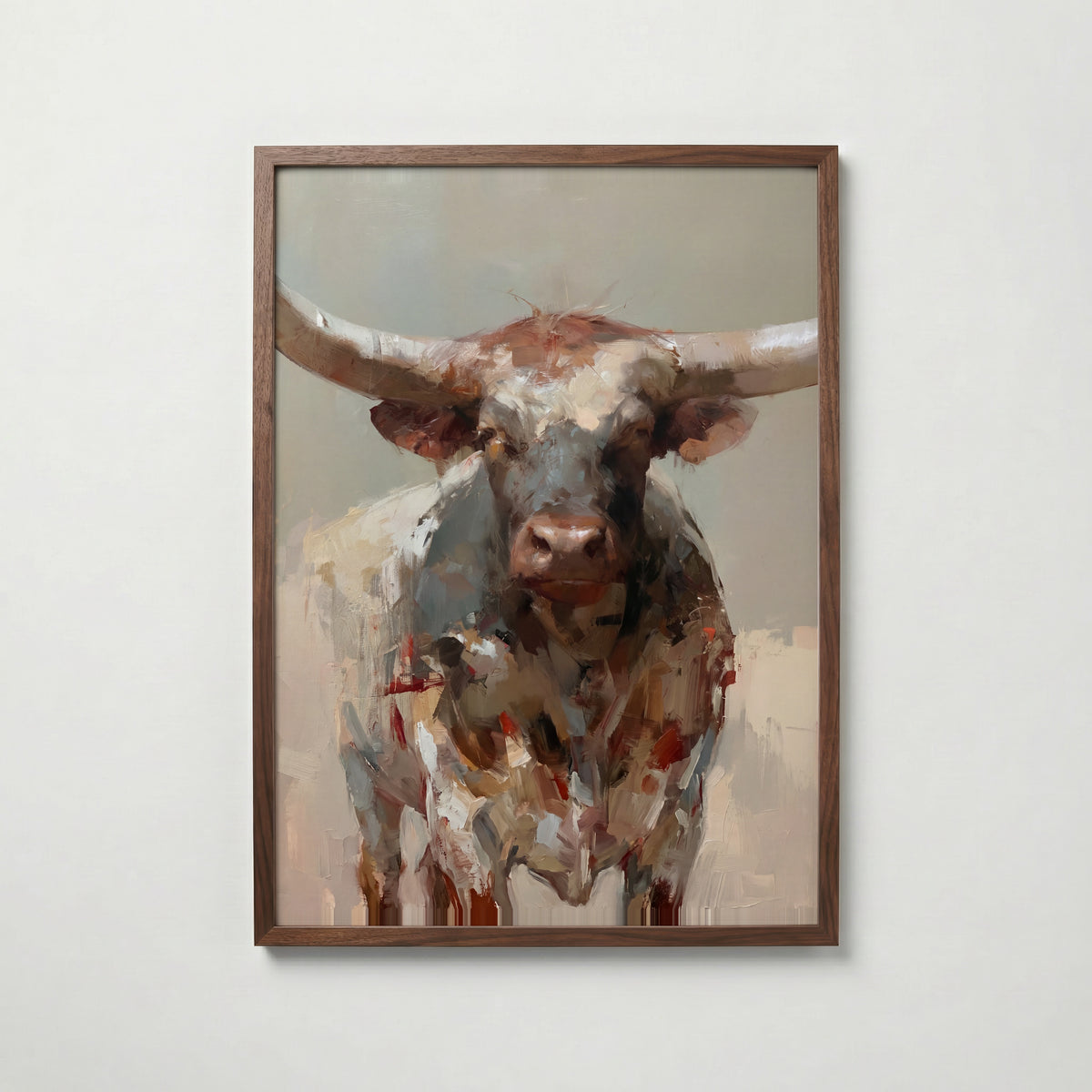 Longhorn Portrait Poster – valnötsram