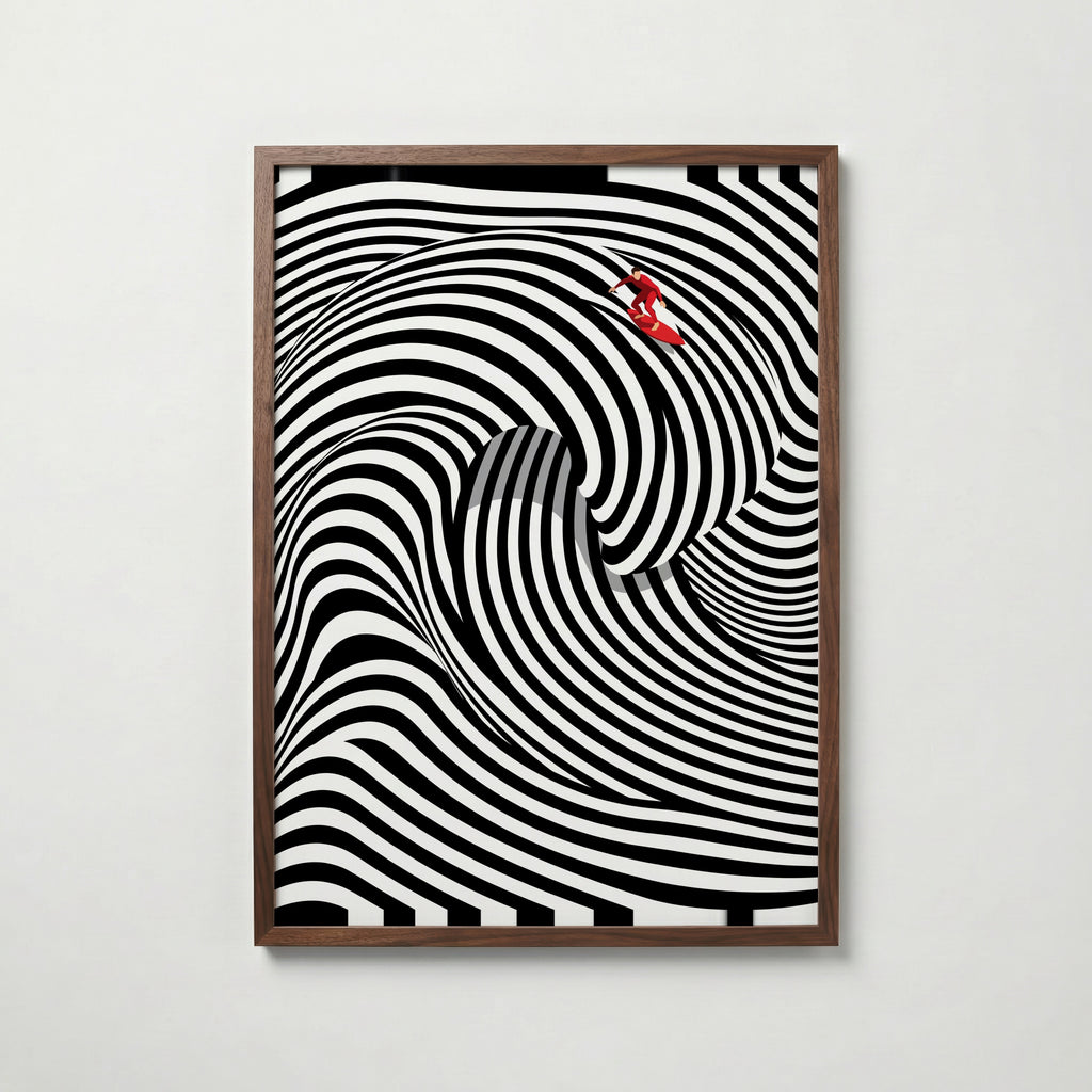 Op Art Surf Poster – valnötsram