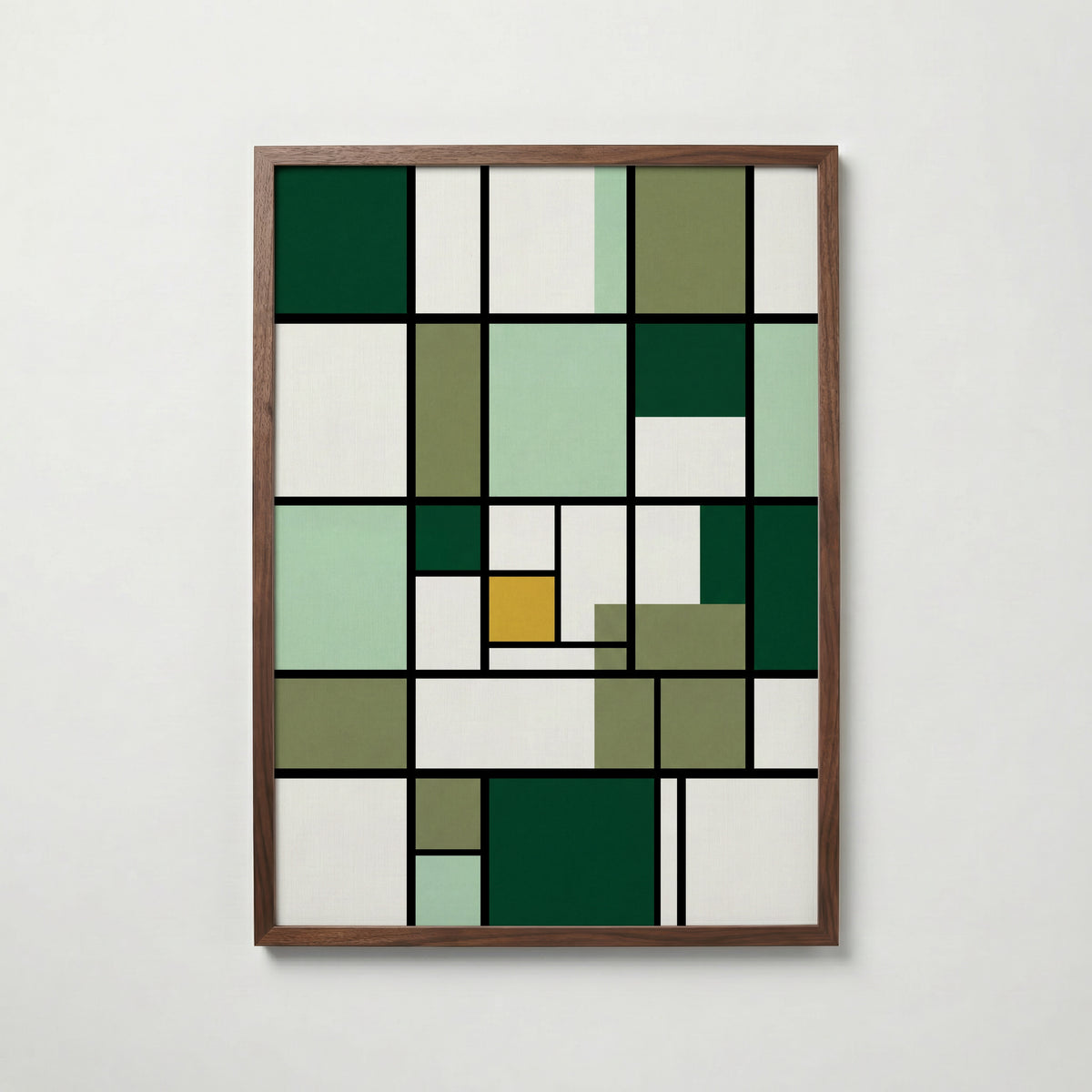 Piet Mondrian Composition in Green Poster – valnötsram