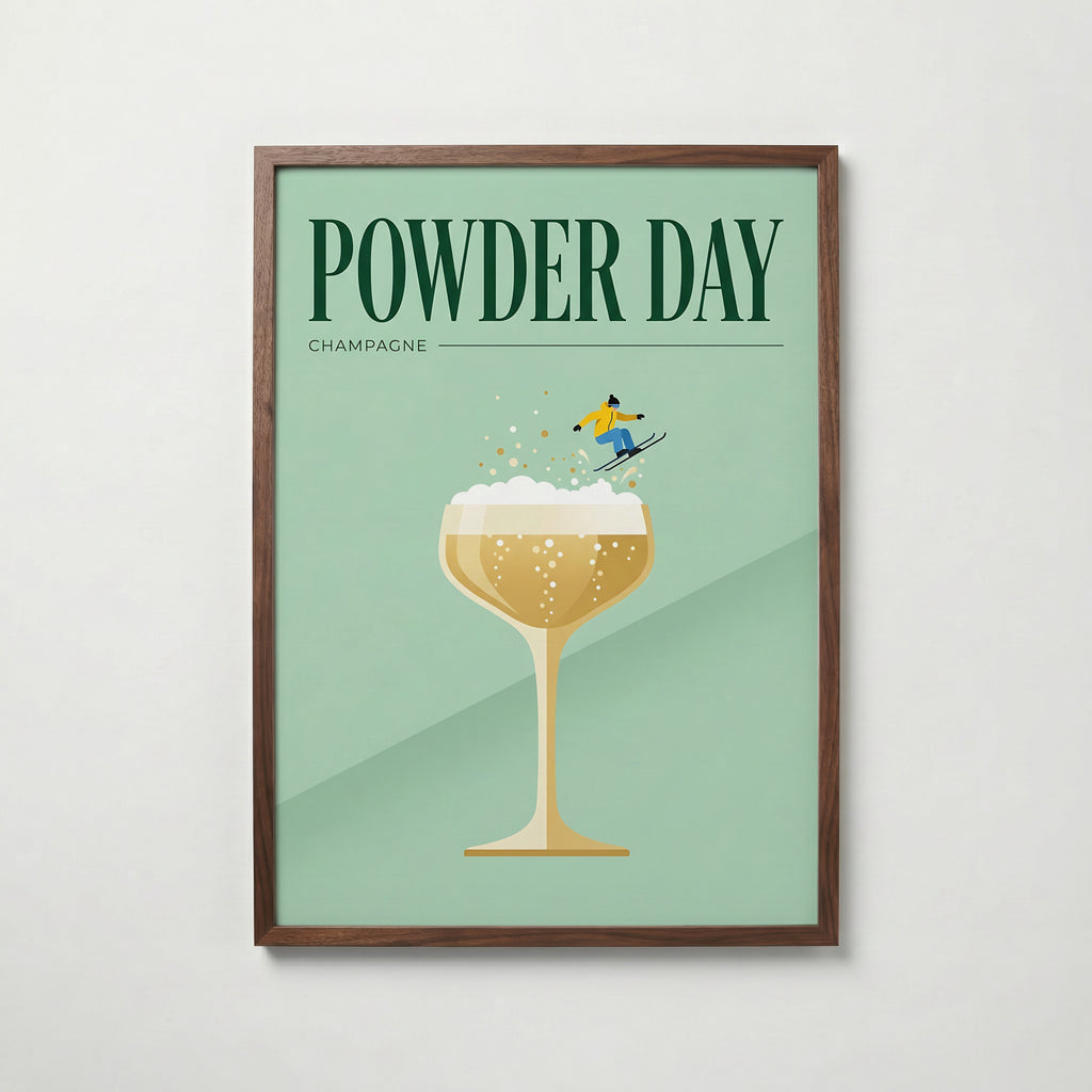 Powder Day Champagne Poster – valnötsram