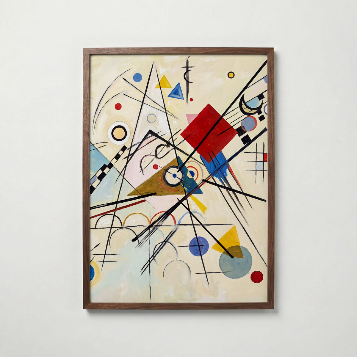 Wassily Kandinsky Lines on White Poster – valnötsram
