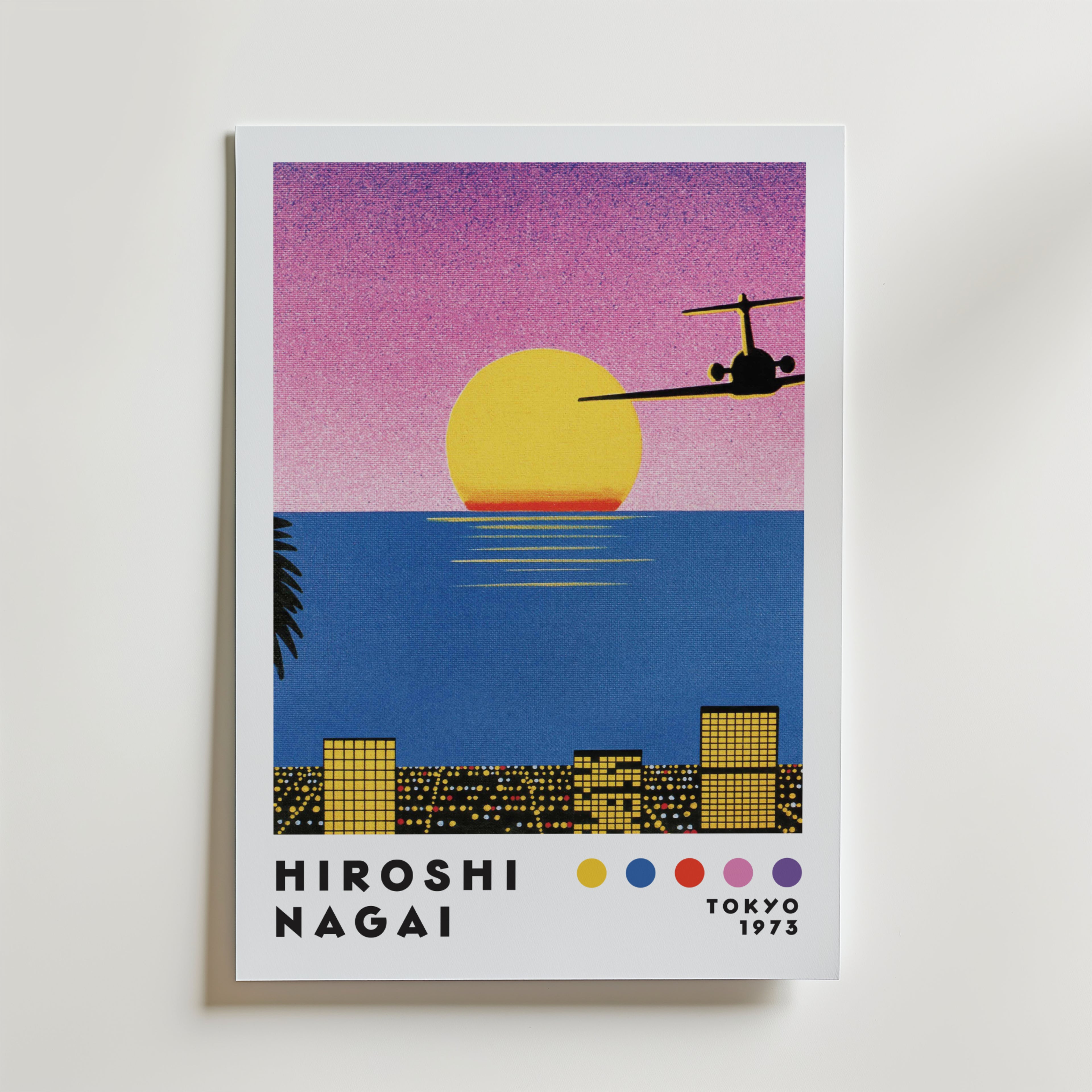 Mockup av Hiroshi Nagai Sunset affisch på vägg – köp enkelt hos Bozetto i hög kvalitet