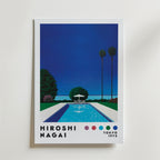 Mockup av Hiroshi Nagai Poolside affisch på vägg – köp enkelt hos Bozetto i hög kvalitet