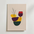 Stacked Wine & Shapes – stilfullt konsttryck från Bozetto, tryckt på matt finpapper