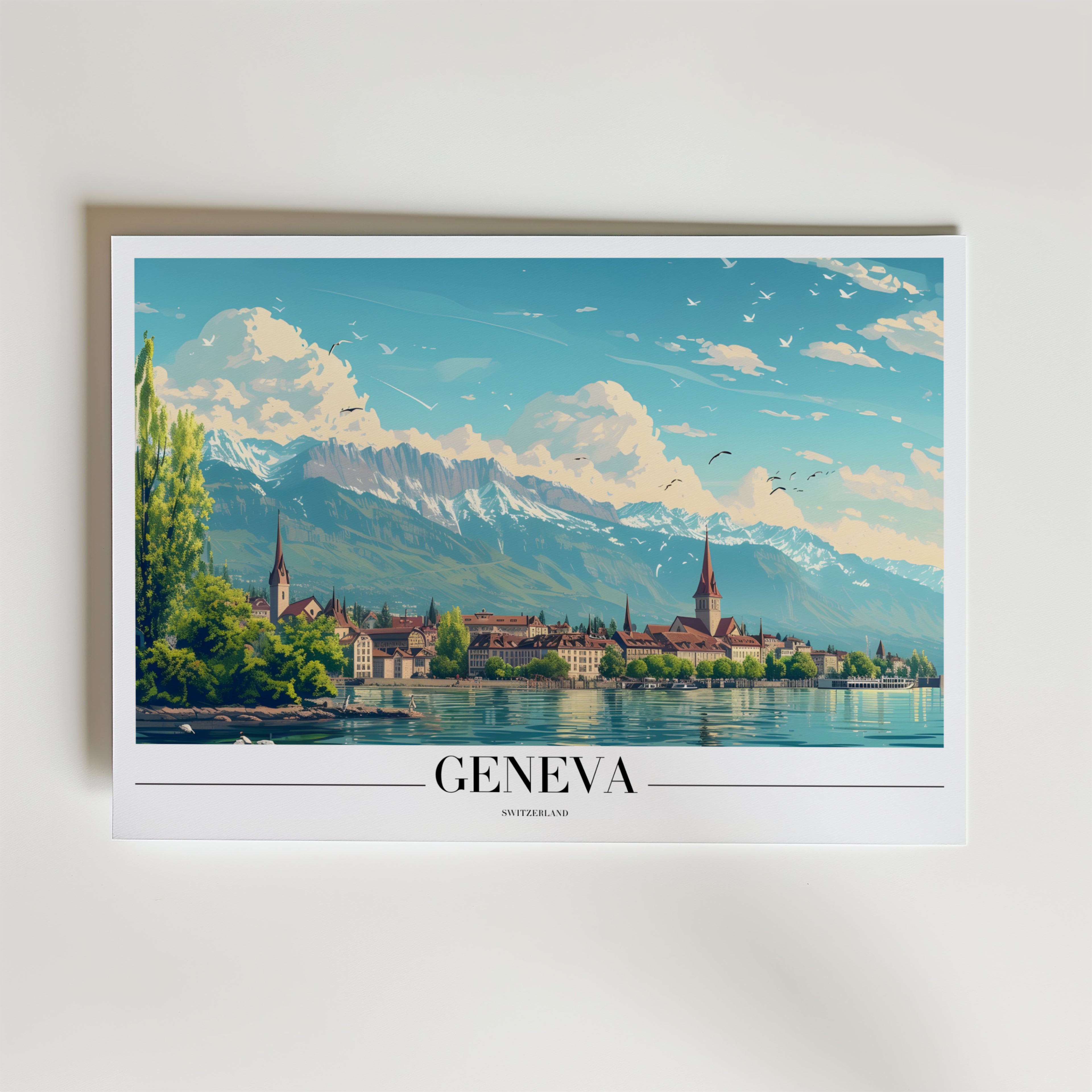 Geneva – stilfullt konsttryck från Bozetto, tryckt på matt finpapper i hög tryckkvalitet