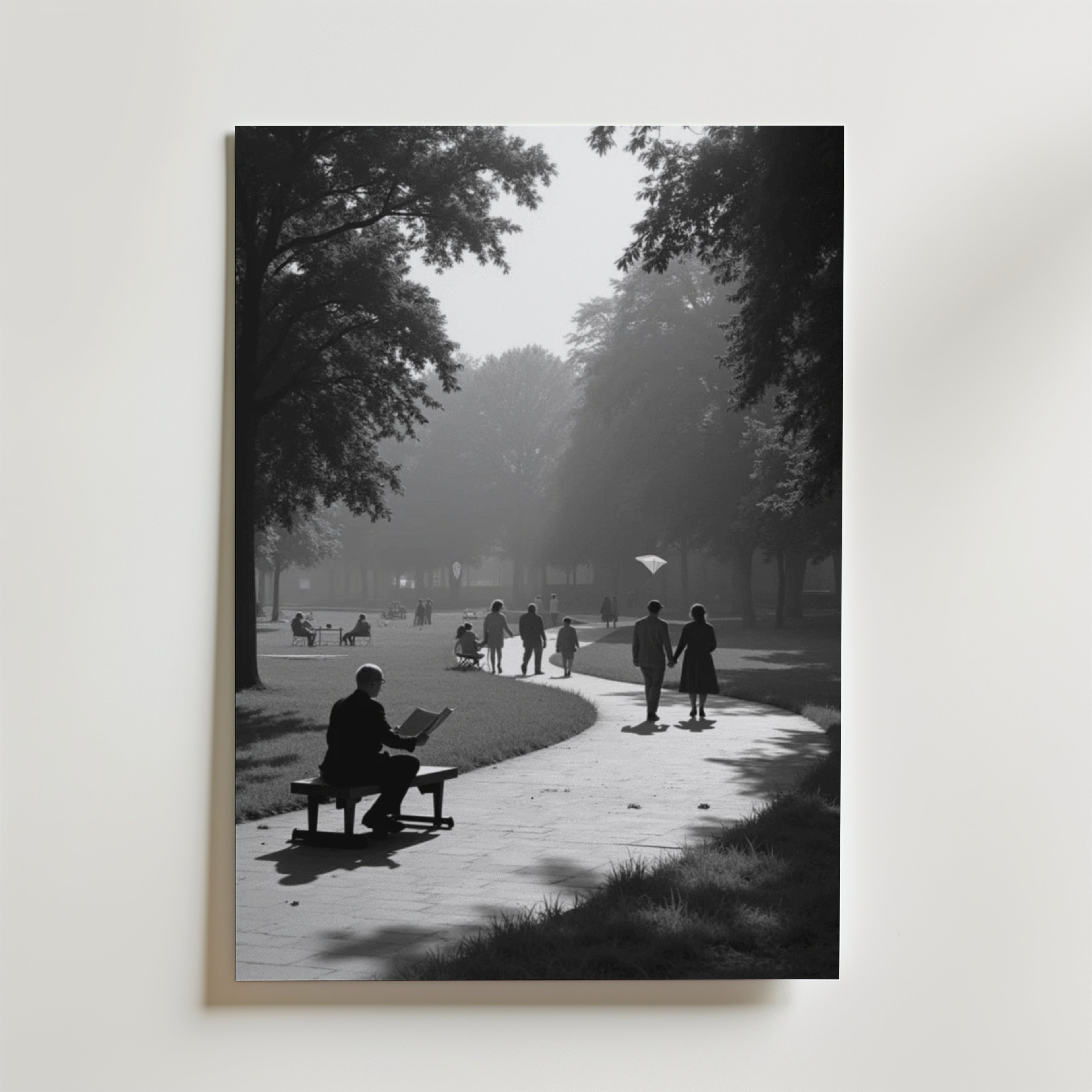 Morning Stroll – stilfullt konsttryck från Bozetto, tryckt på matt finpapper i hög tryckkvalitet