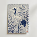Blue Crane Linocut Poster – canvas utan passepartout