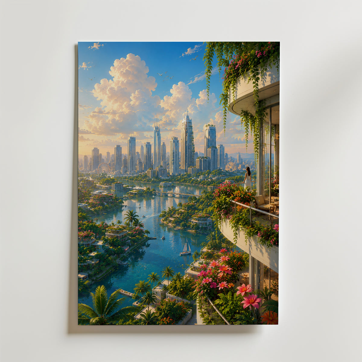 Green Metropolis Poster – canvas utan passepartout