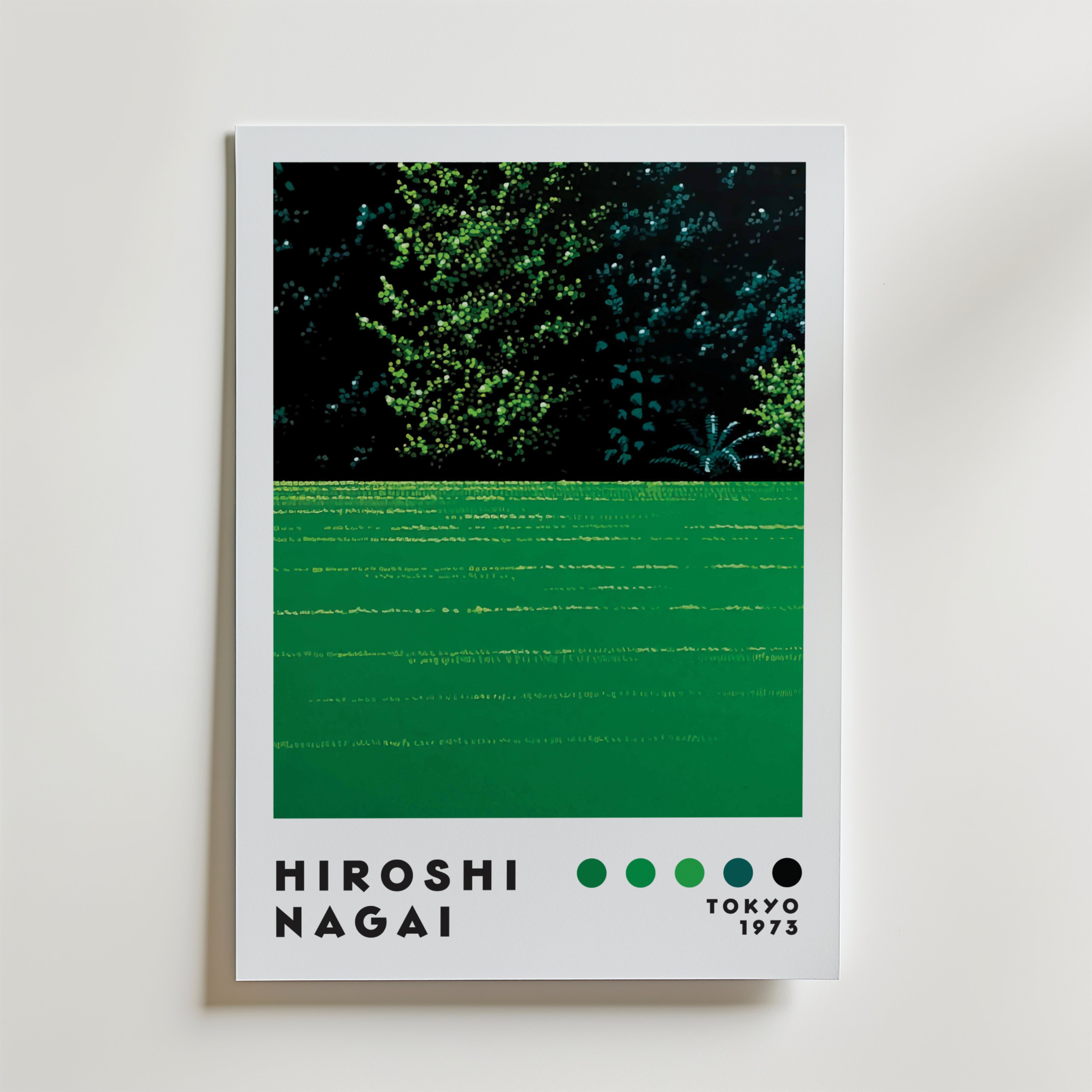 Mockup av Hiroshi Nagai Midnight affisch på vägg – köp enkelt hos Bozetto i hög kvalitet