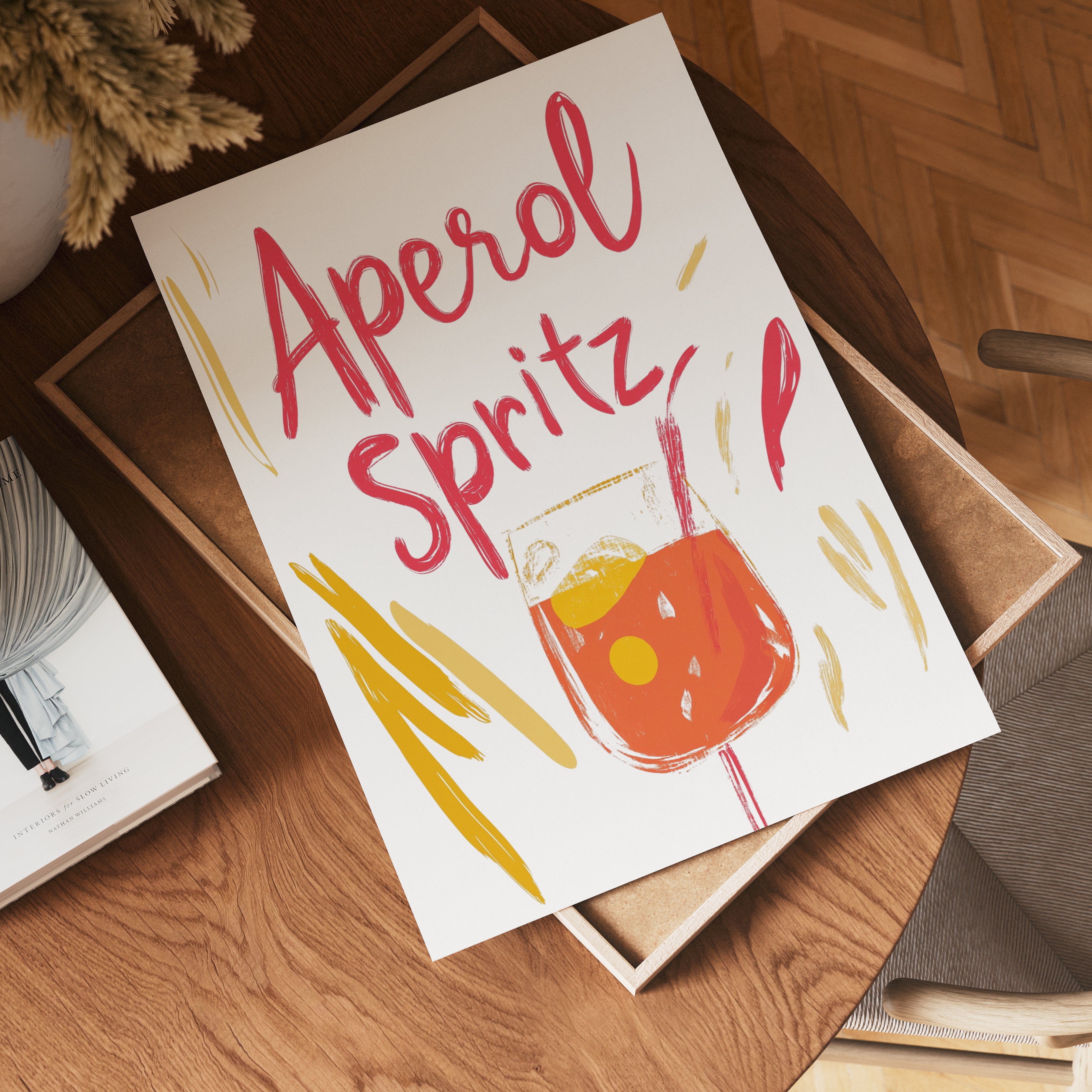 Retro Aperol poster visad rakt fram – Bozetto affisch i hög tryckkvalitet i hög tryckkvalitet