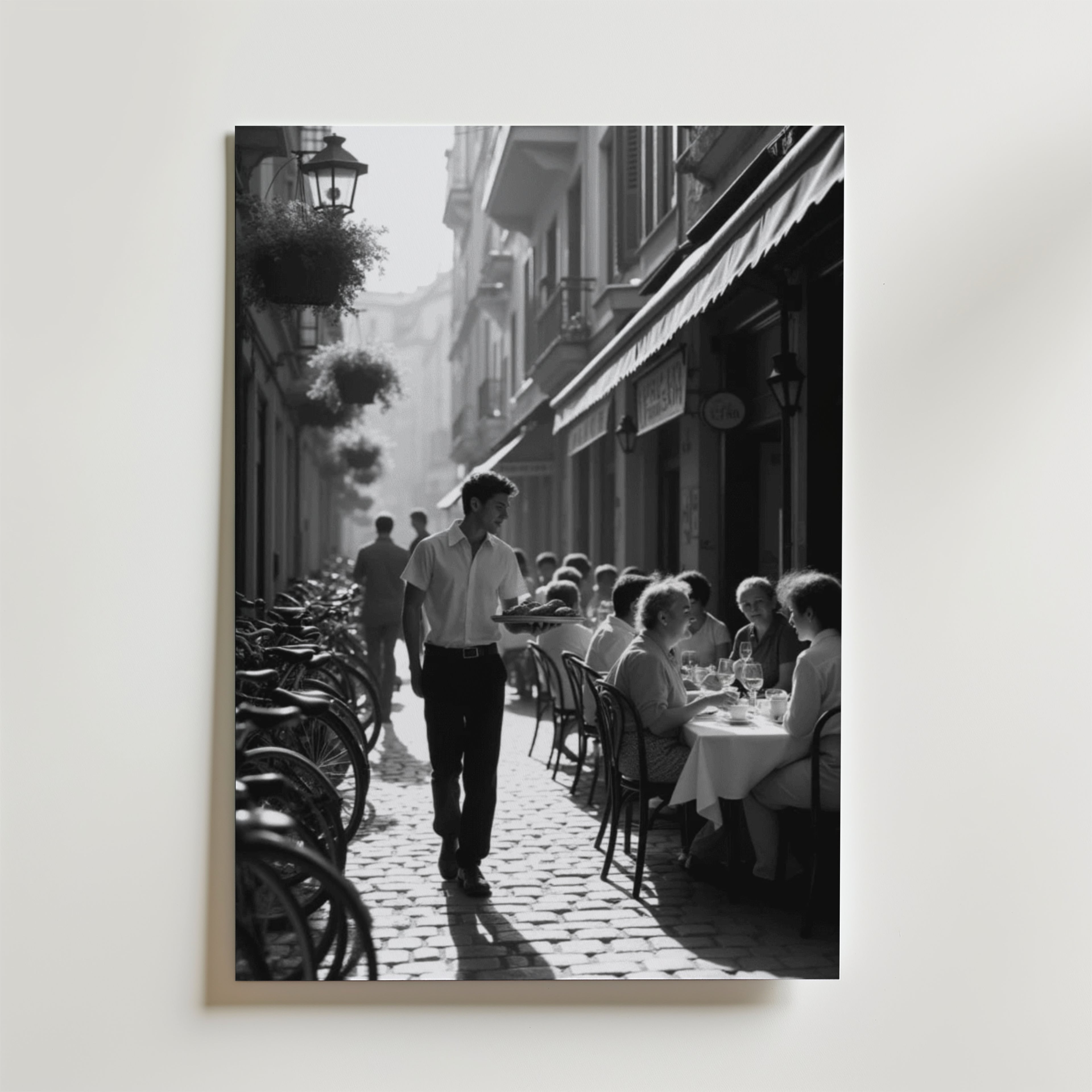 Charming Street Café – stilfullt konsttryck från Bozetto, tryckt på matt finpapper