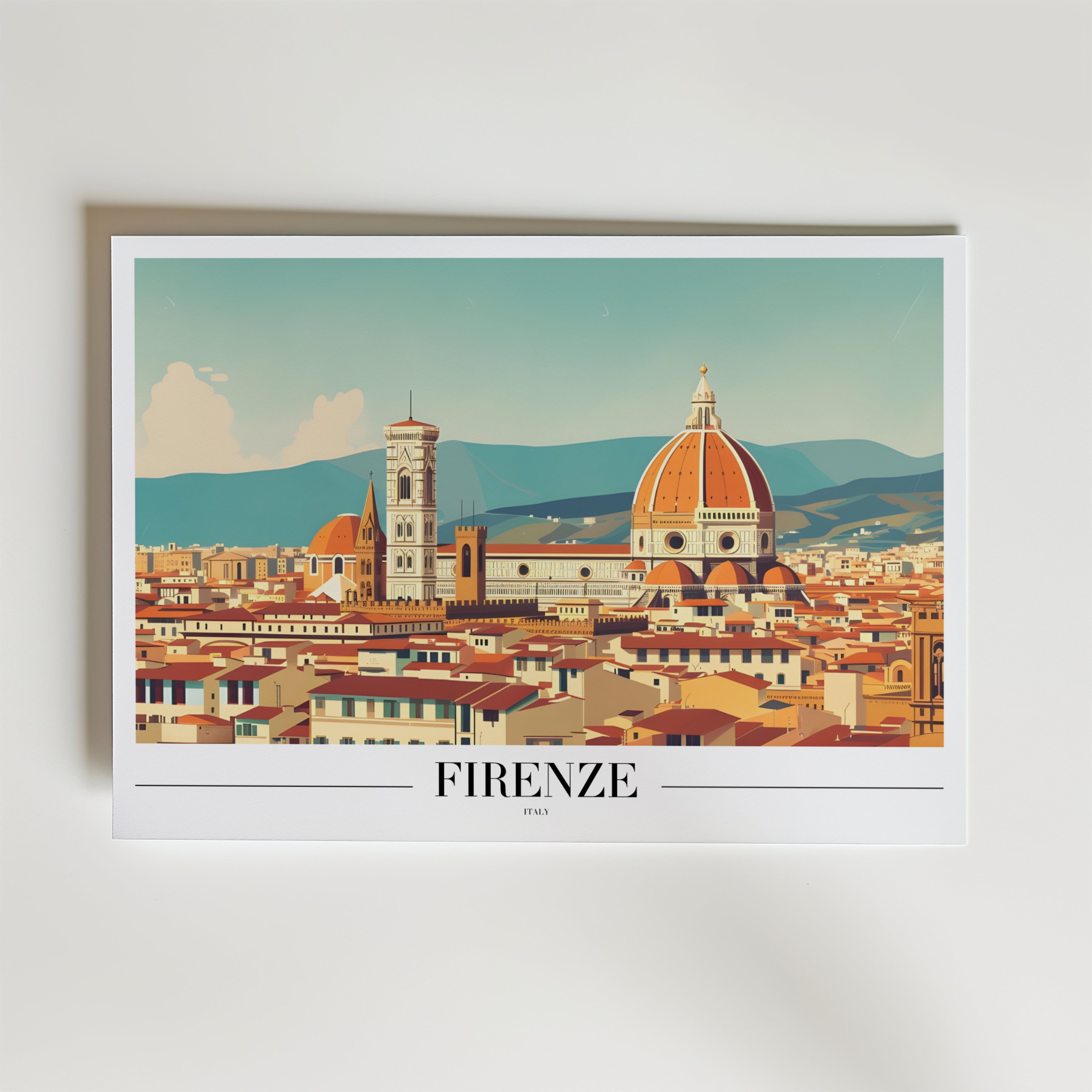 Firenze – stilfullt konsttryck från Bozetto, tryckt på matt finpapper i hög tryckkvalitet