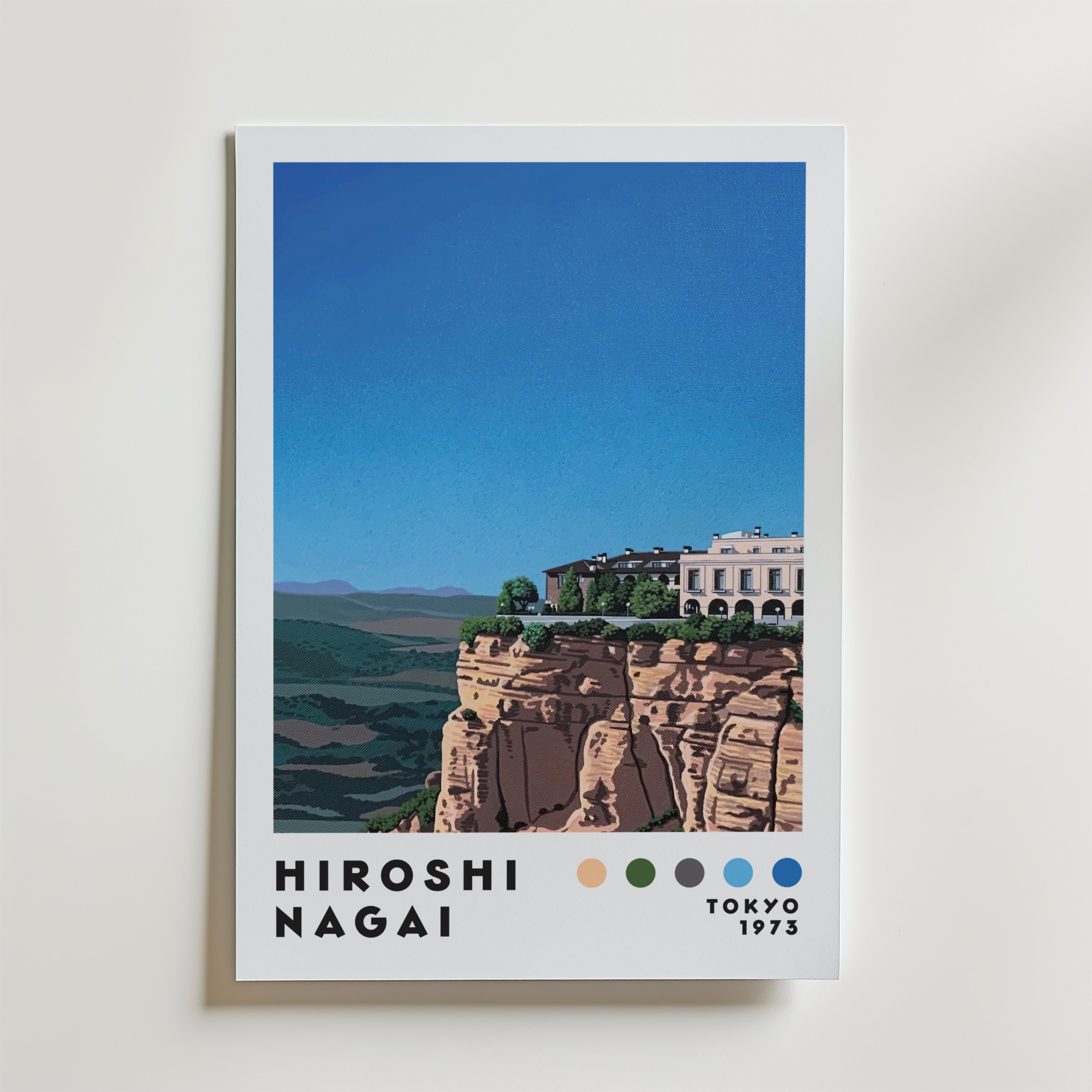 Mockup av Hiroshi Nagai Mountain affisch på vägg – köp enkelt hos Bozetto i hög kvalitet