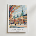Stockholm Autumn Boulevard – stilfullt konsttryck från Bozetto, tryckt på matt finpapper