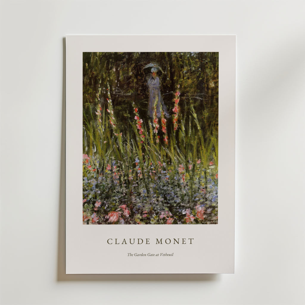 Claude Monet The Garden Gate – stilfullt konsttryck från Bozetto, tryckt på matt finpapper