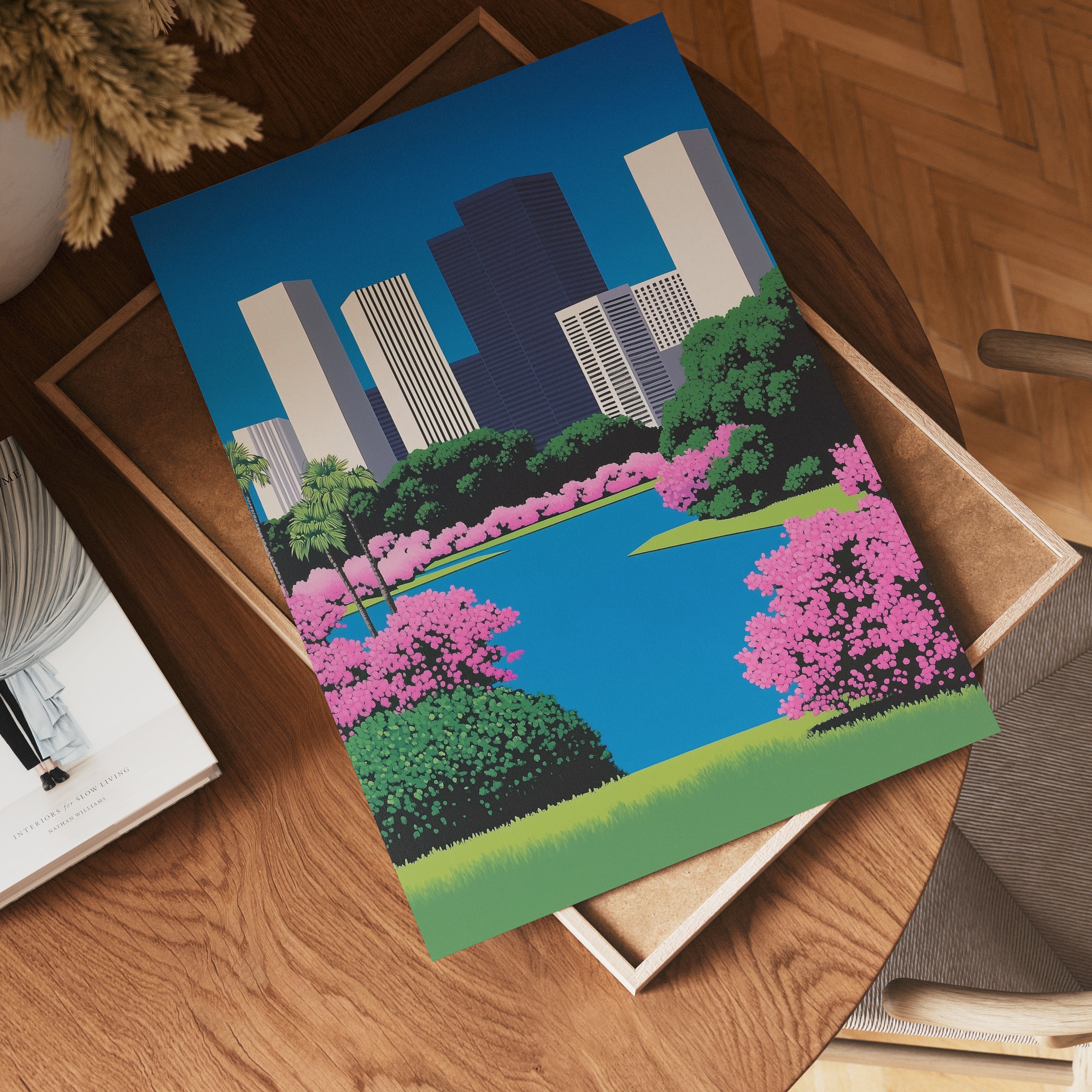 City Park Illustration – affisch med stilfullt motiv från Bozetto i hög kvalitet
