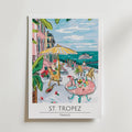 St. Tropez Seaside Terrace – stilfullt konsttryck från Bozetto, tryckt på matt finpapper