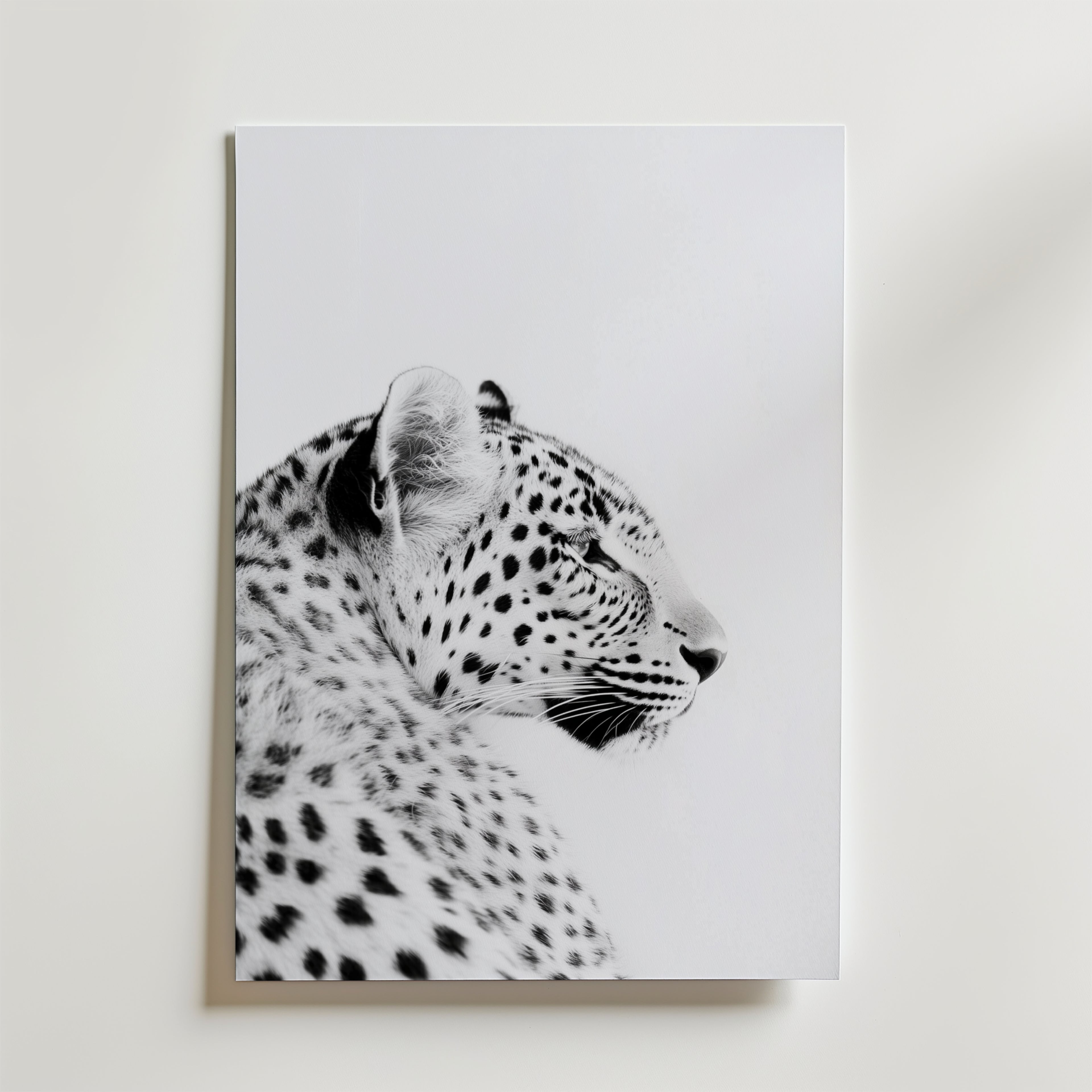 Black and White Leopard – stilfullt konsttryck från Bozetto, tryckt på matt finpapper