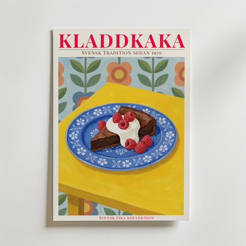 Kladdkaka – stilfullt konsttryck från Bozetto, tryckt på matt finpapper i hög tryckkvalitet