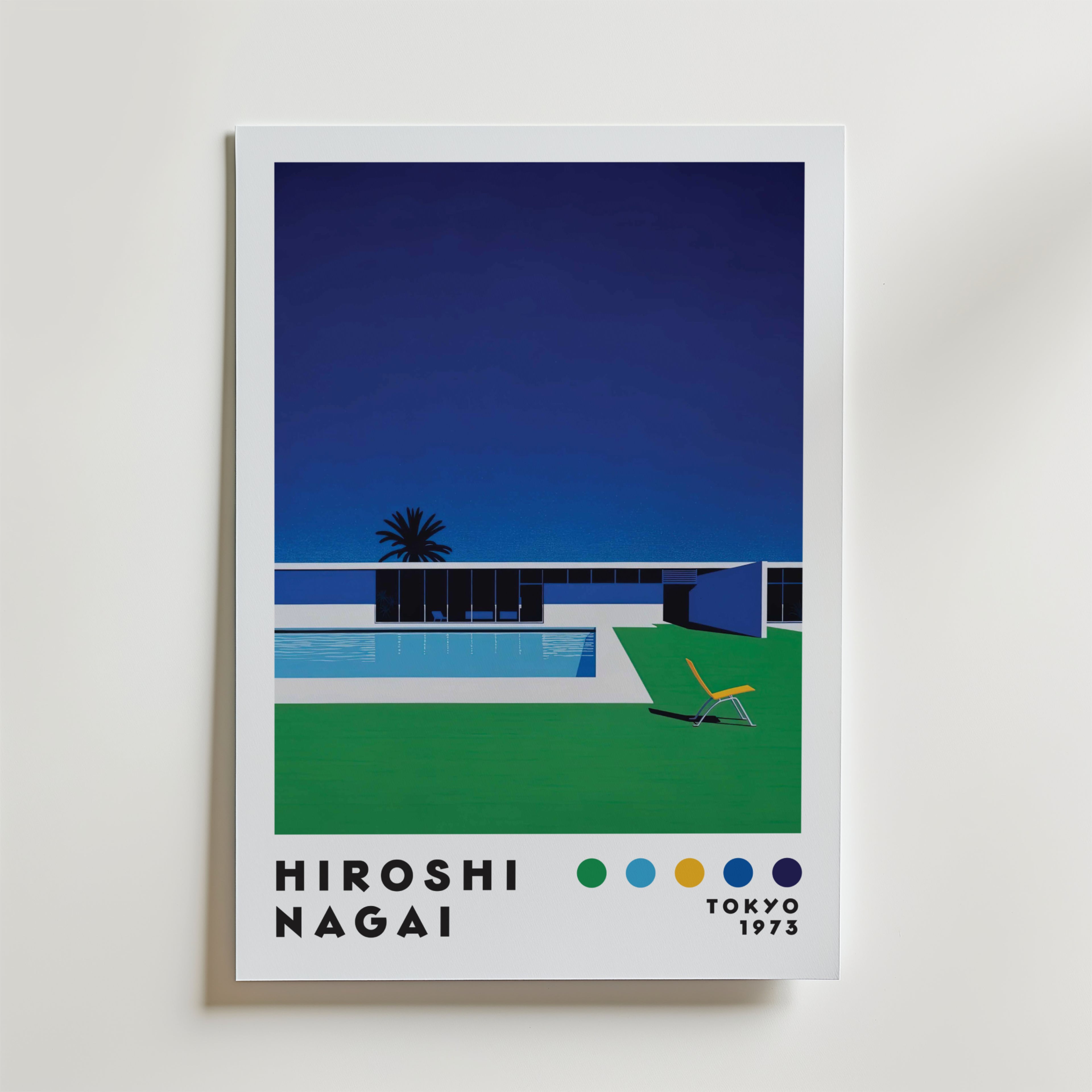 Mockup av Hiroshi Nagai Minimalist affisch på vägg – köp enkelt hos Bozetto i hög kvalitet