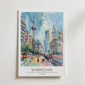 Shanghai Skyline Walk – stilfullt konsttryck från Bozetto, tryckt på matt finpapper