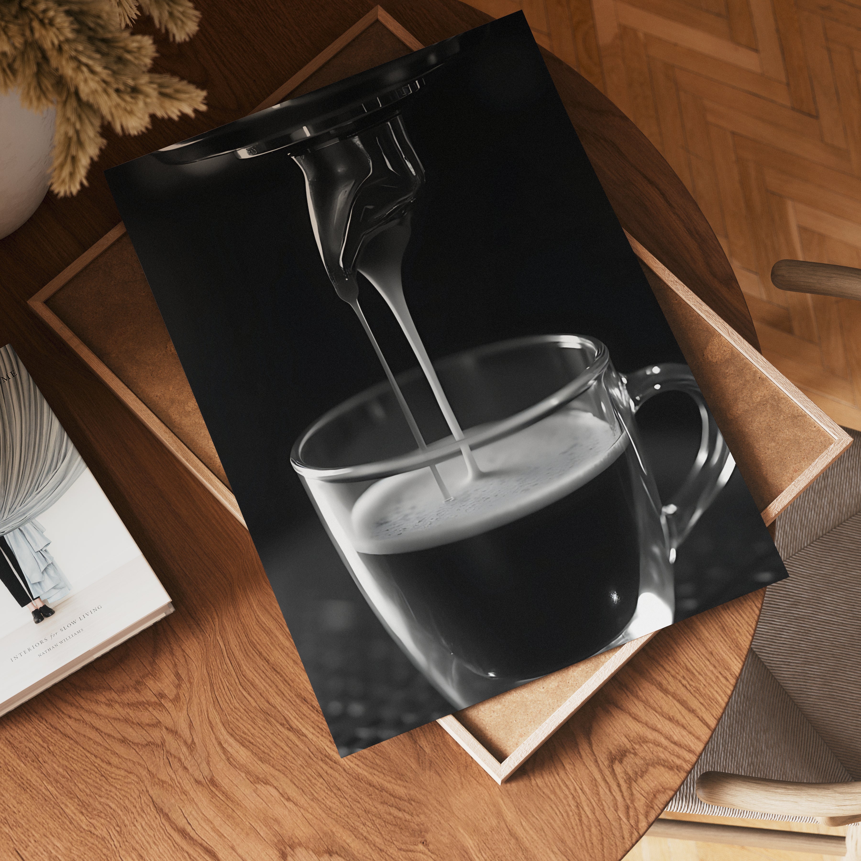 Espresso Pour poster visad rakt fram – Bozetto affisch i hög tryckkvalitet i hög tryckkvalitet