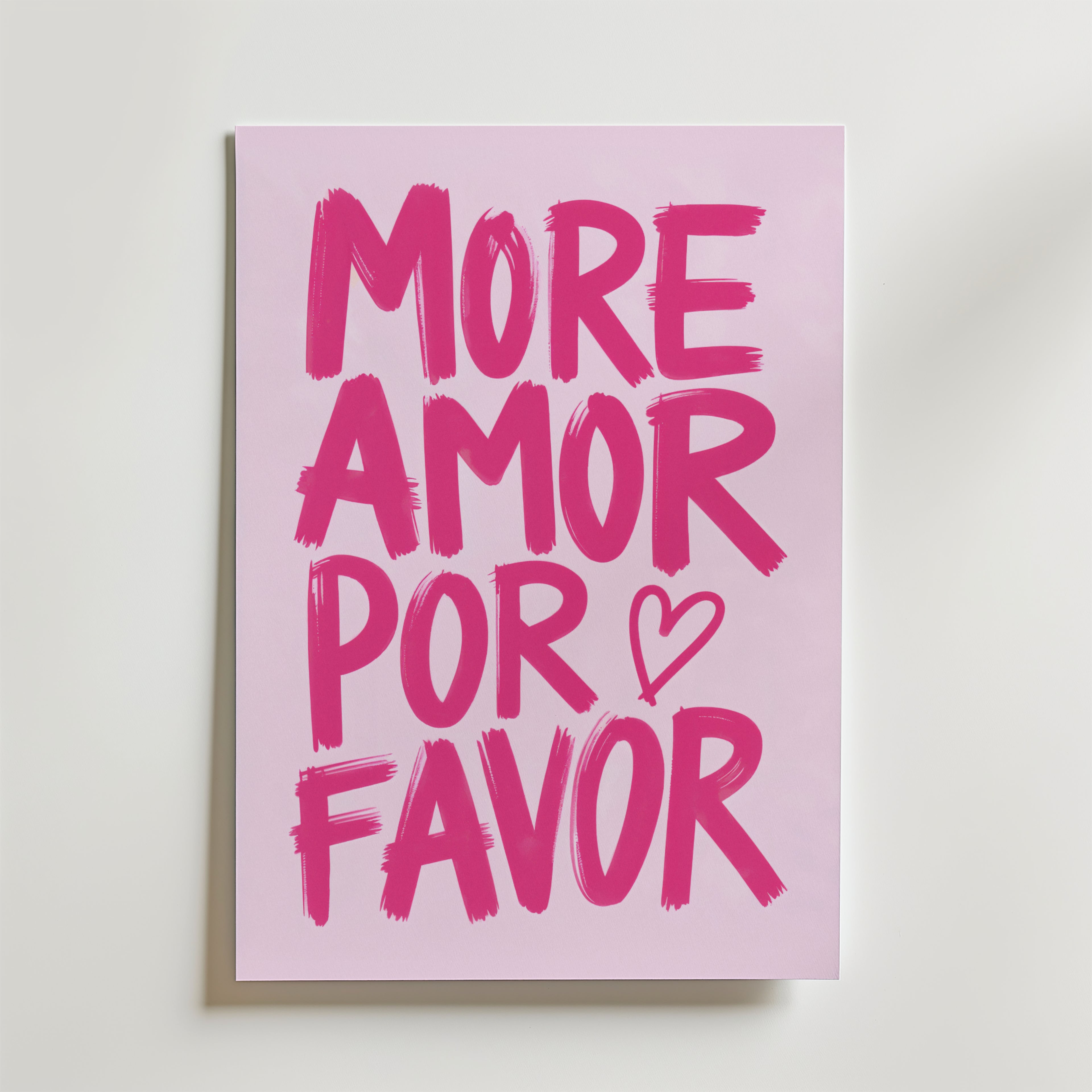 More Amor Por Favor – stilfullt konsttryck från Bozetto, tryckt på matt finpapper