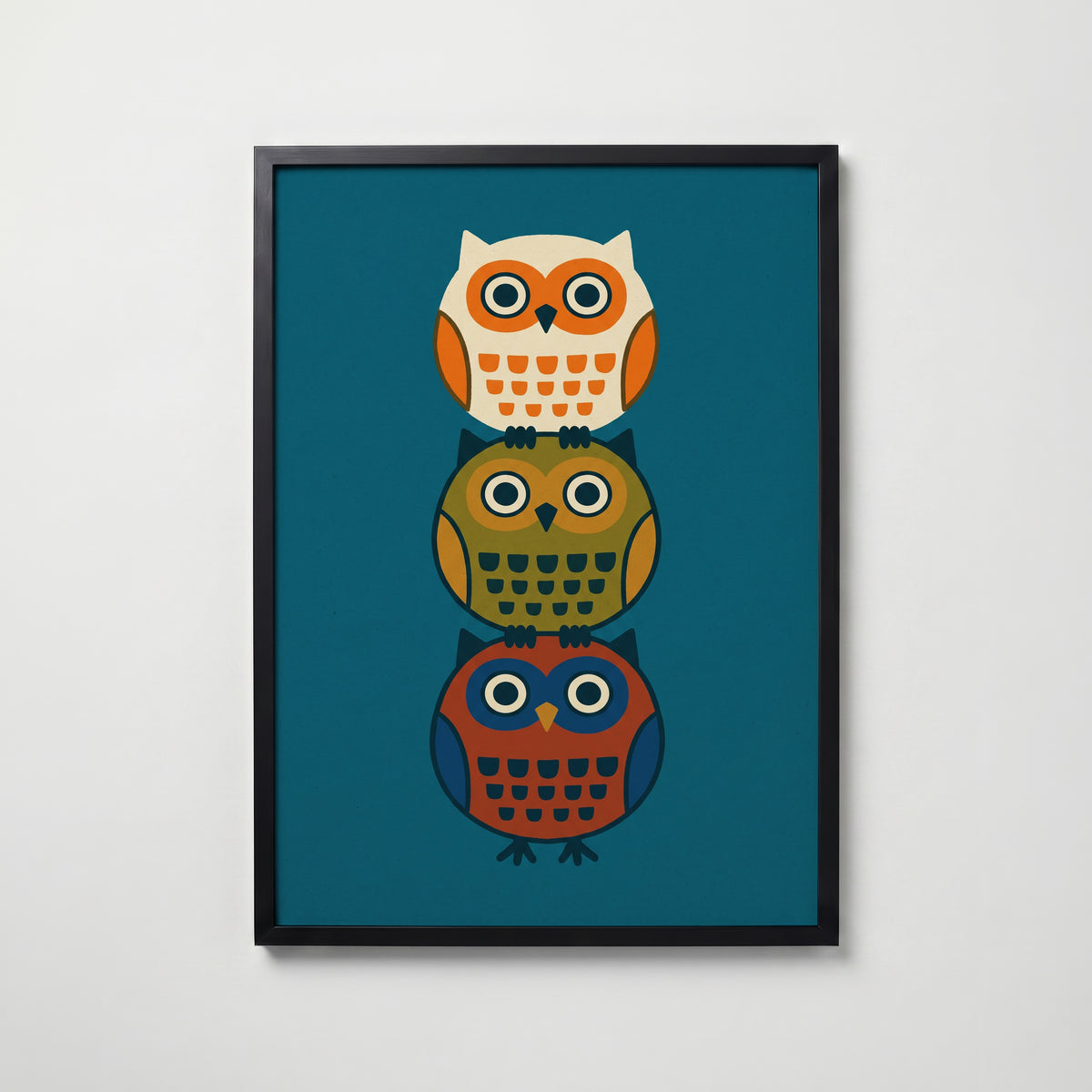 Owl Totem Poster – svart ram