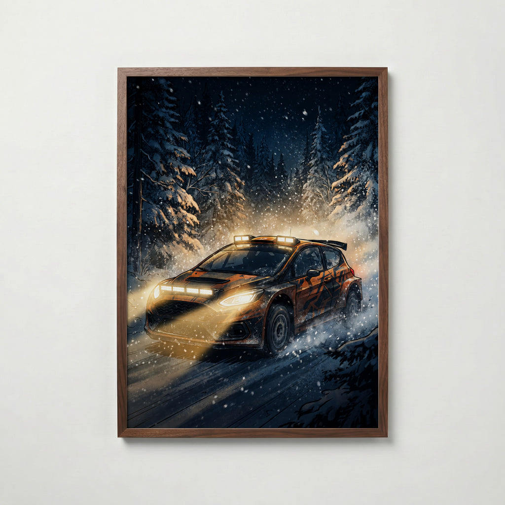 Snow Rally Poster – valnötsram