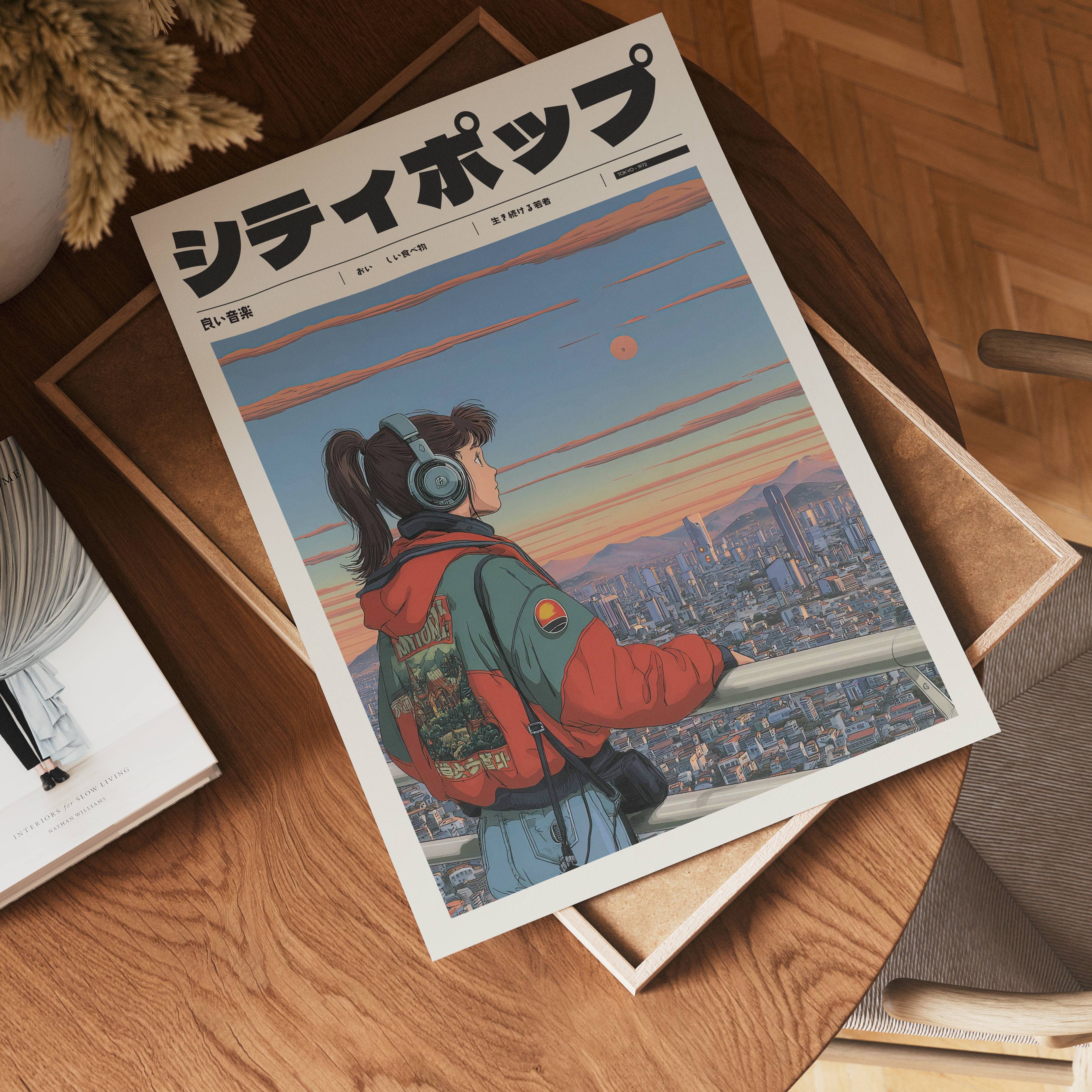 Väggmockup av Echoes of Shibuya affisch på ljus vägg – Bozetto konsttryck – nr 2