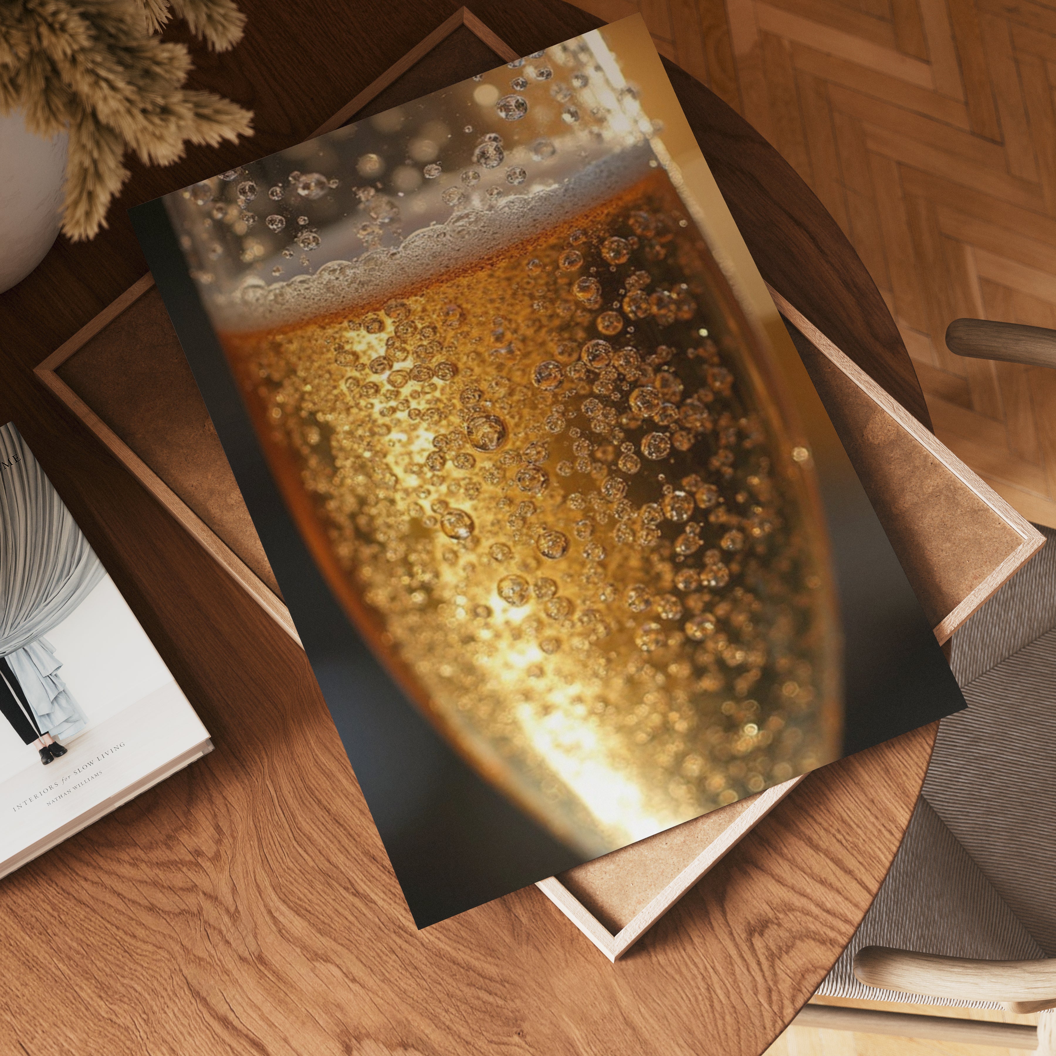 Golden Bubbles Champagne – affisch med stilfullt motiv från Bozetto i hög kvalitet