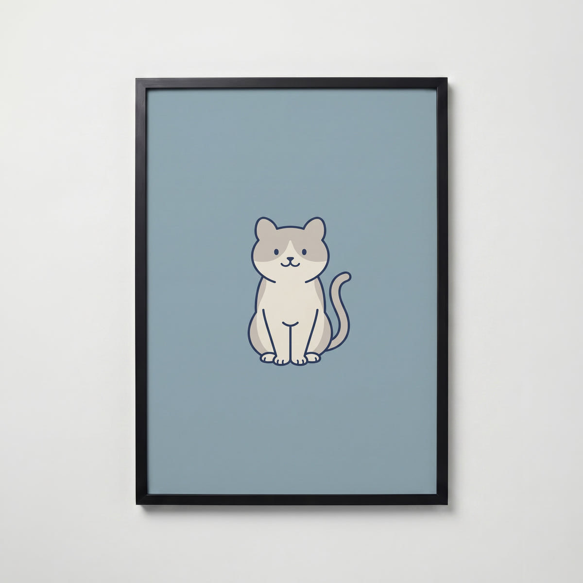 Bathroom Cat Poster – svart ram