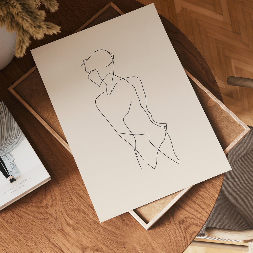 Solitary Line Body – affisch med snyggt motiv, köp enkelt hos Bozetto i flera storlekar