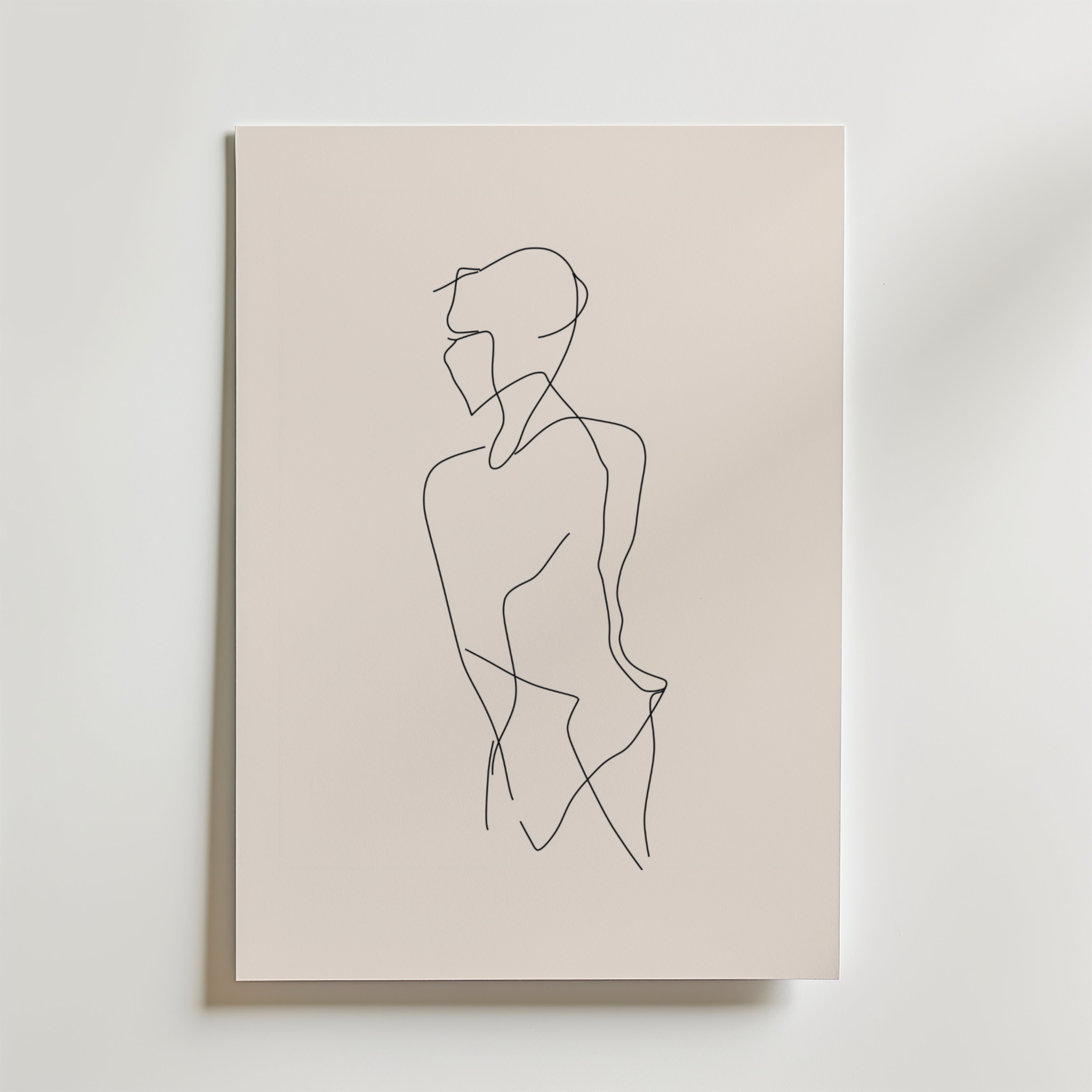 Solitary Line Body – stilfullt konsttryck från Bozetto, tryckt på matt finpapper
