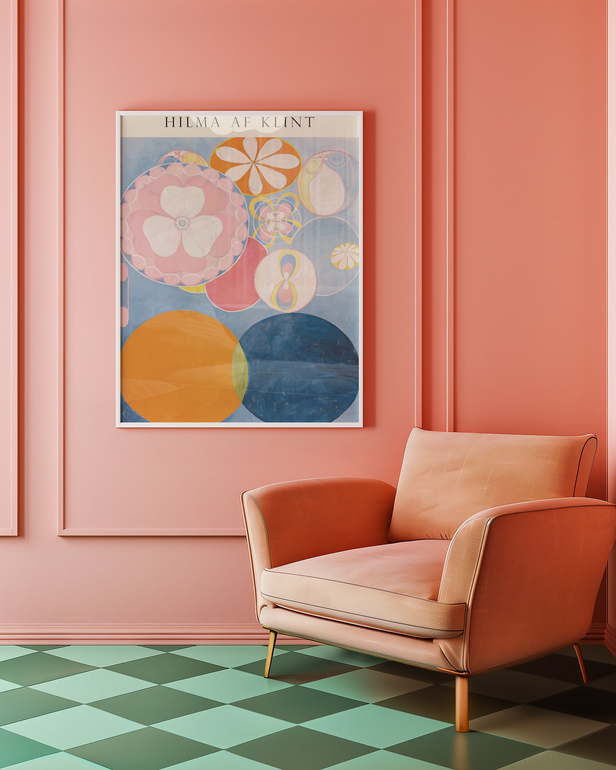 Hilma af Klint Circles of poster visualiserad på vägg – från Bozetto i hög kvalitet