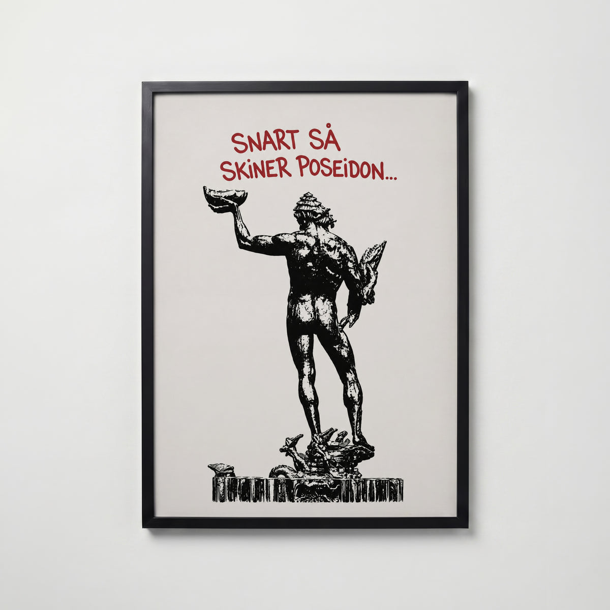 Snart Skiner Poseidon Poster – svart ram