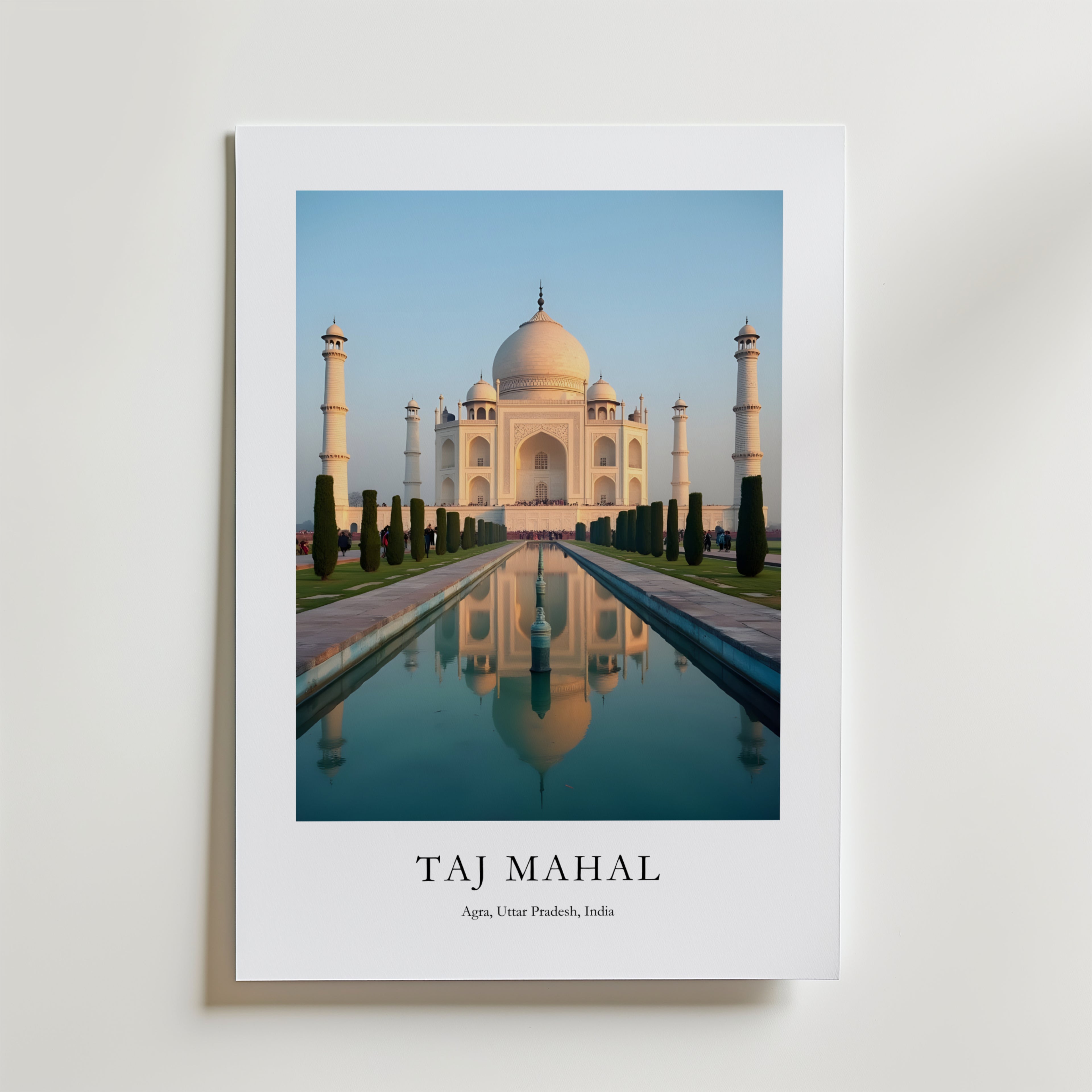 Taj Mahal – stilfullt konsttryck från Bozetto, tryckt på matt finpapper i hög tryckkvalitet