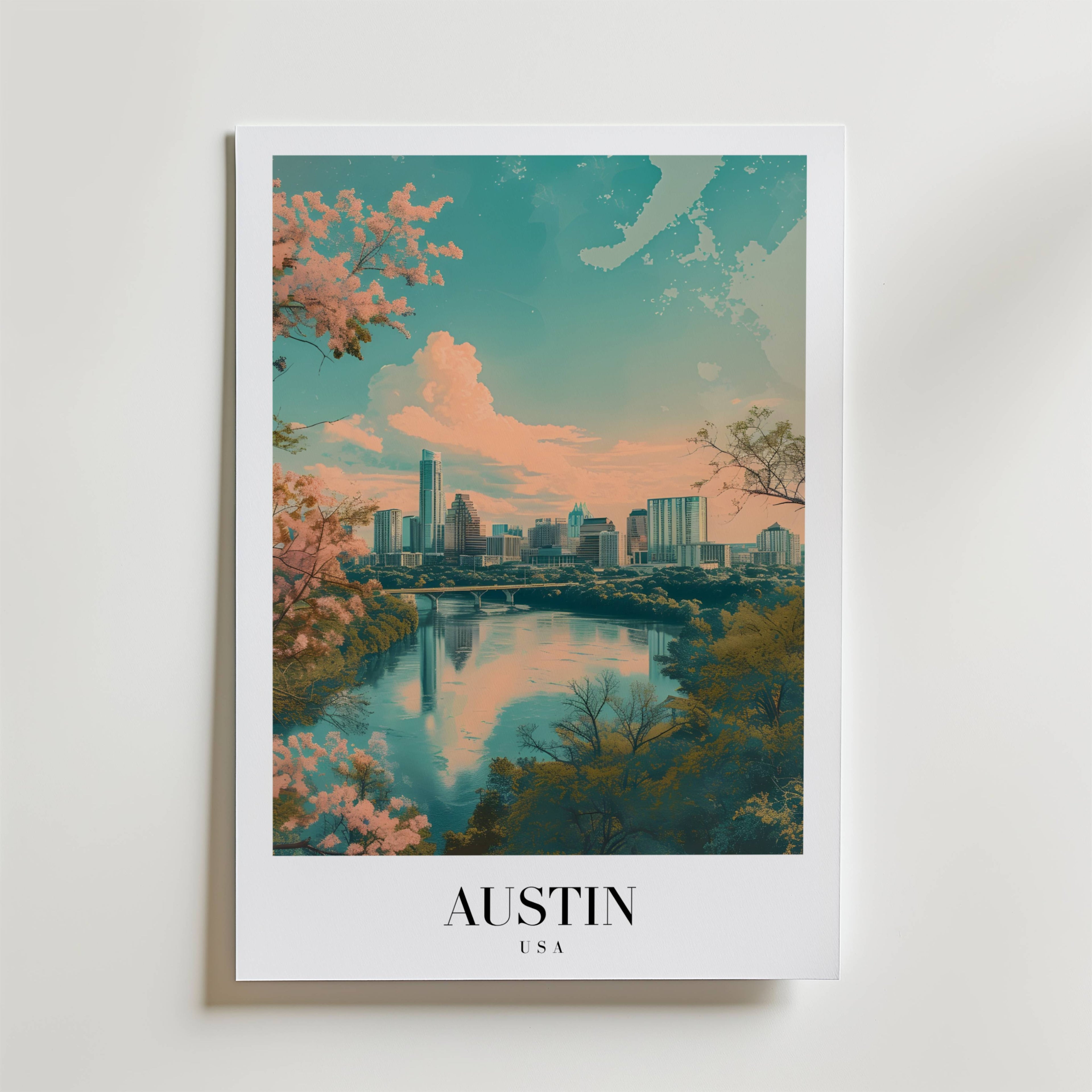 Whispers Of Austin – stilfullt konsttryck från Bozetto, tryckt på matt finpapper