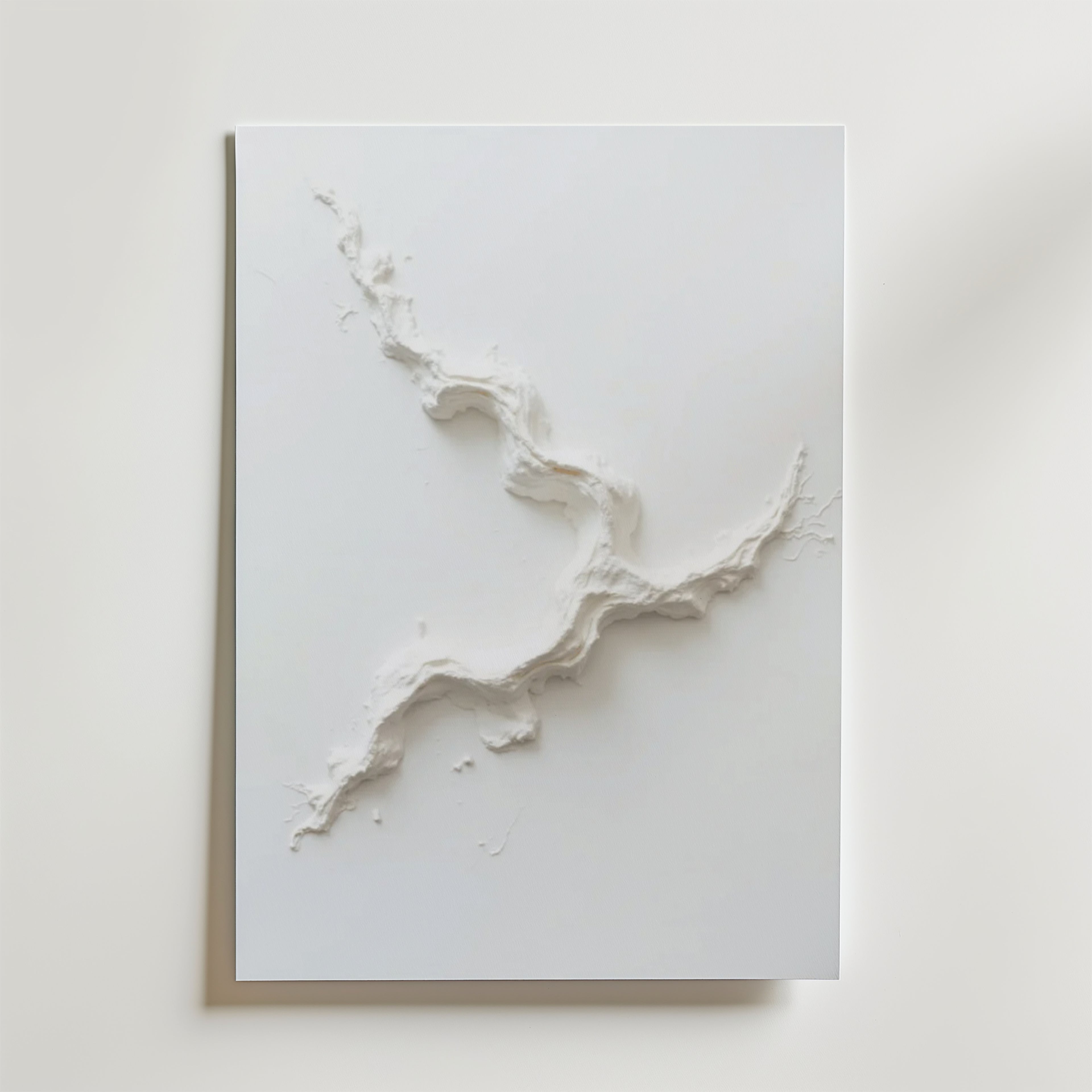 Abstract White Movement – stilfullt konsttryck från Bozetto, tryckt på matt finpapper