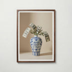 Money Grows Poster i valnötsram från Bozetto