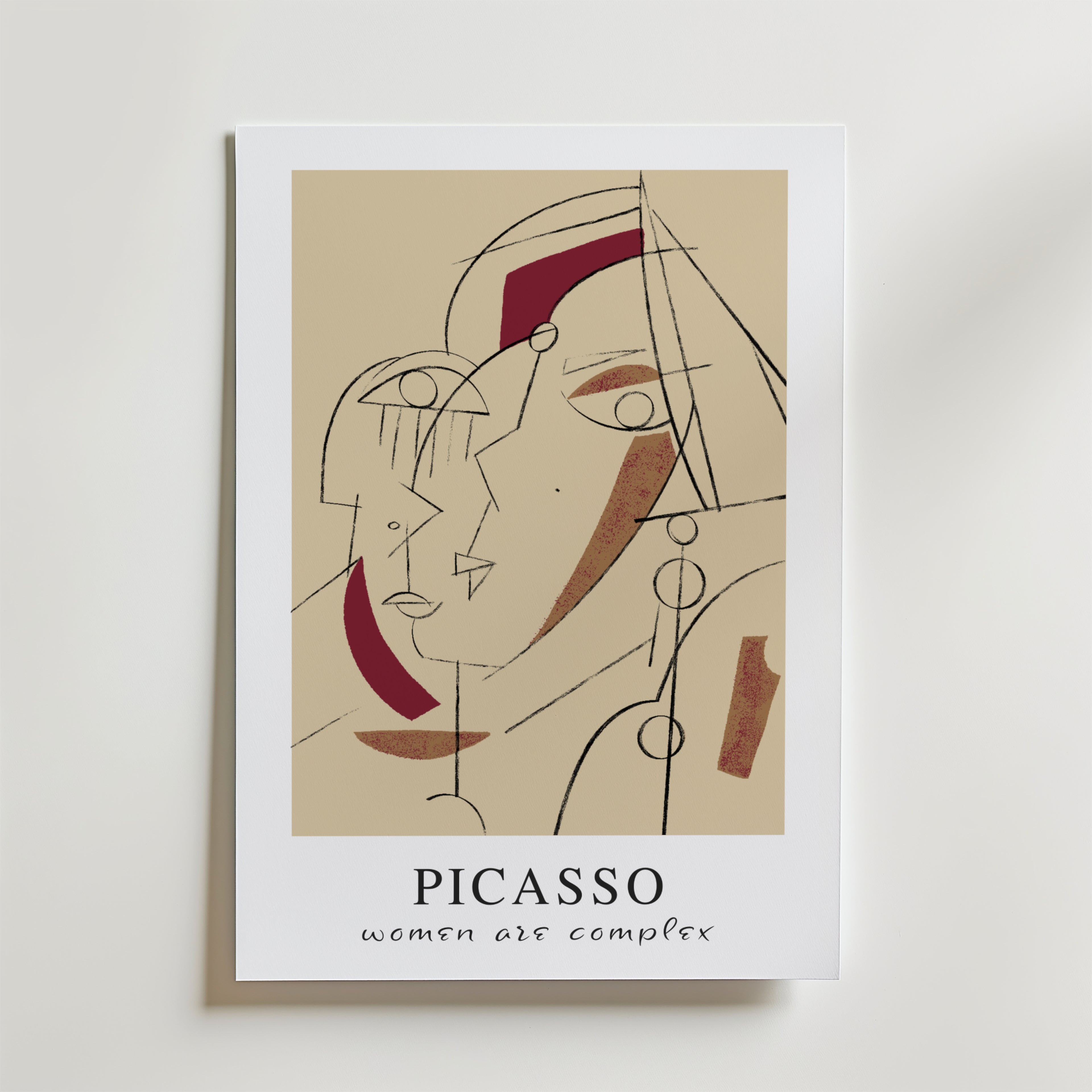 Picasso Women Are Complex – stilfullt konsttryck från Bozetto, tryckt på matt finpapper