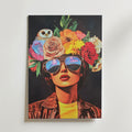 Floral Eyewear Portrait – stilfullt konsttryck från Bozetto, tryckt på matt finpapper