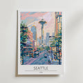 Seattle Space View – stilfullt konsttryck från Bozetto, tryckt på matt finpapper