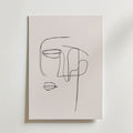 Abstract One Line Face – stilfullt konsttryck från Bozetto, tryckt på matt finpapper