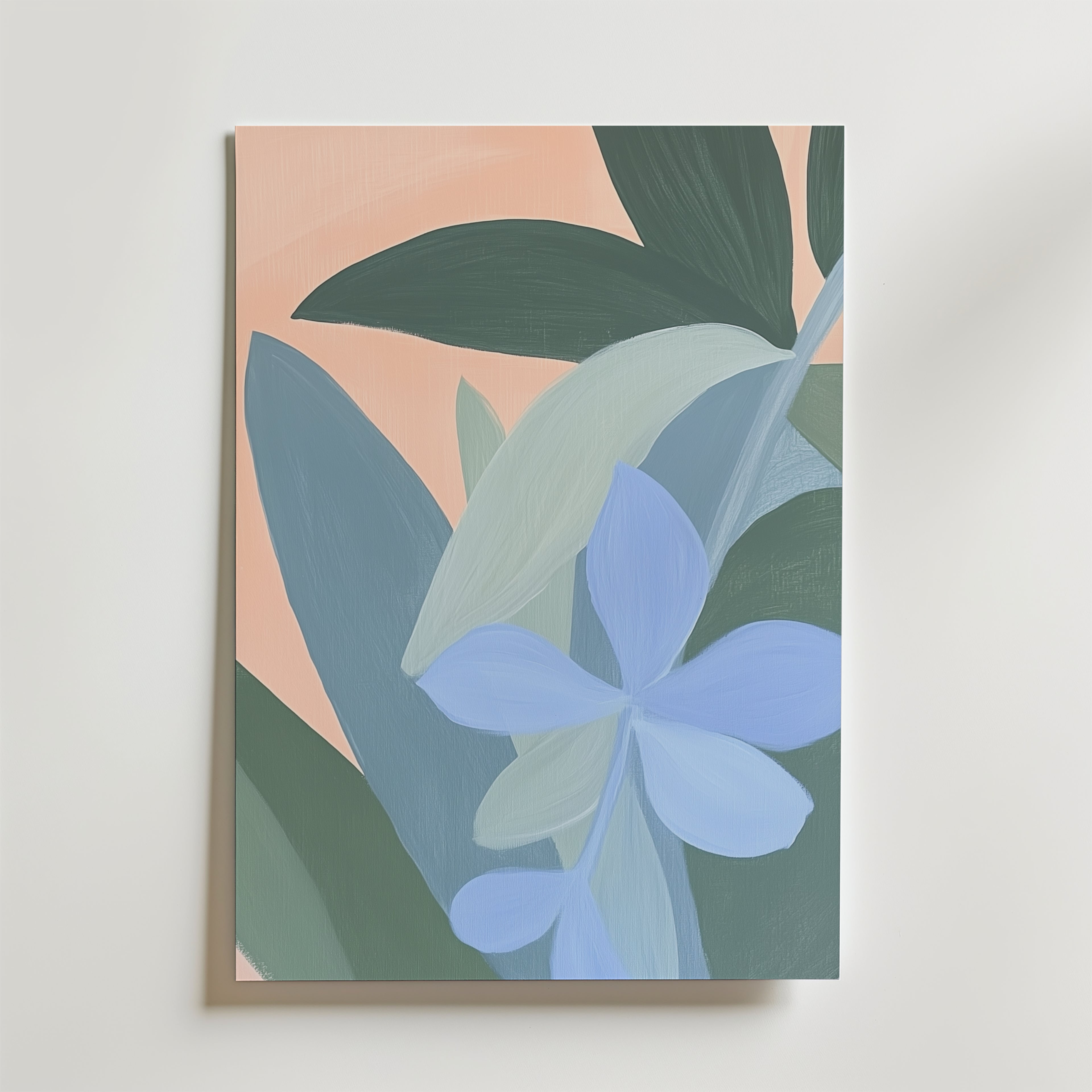 Abstract Blue Flowers – stilfullt konsttryck från Bozetto, tryckt på matt finpapper